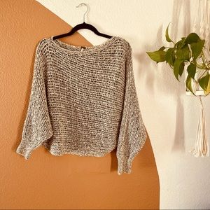 Free People Oversized Crop Knit Sweater